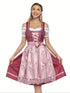 Damen Schürzenkleid mit quadratischem Kragen und Spitzenverzierungen – Traditionelle und kulturelle Kleidung